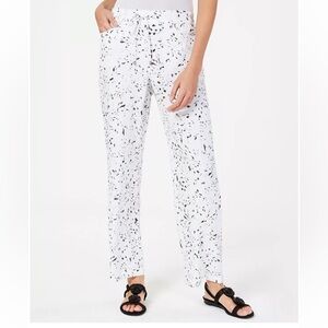 JM Collection Animal Printed Crinkle Texture Pull-On Drawstring Pants
